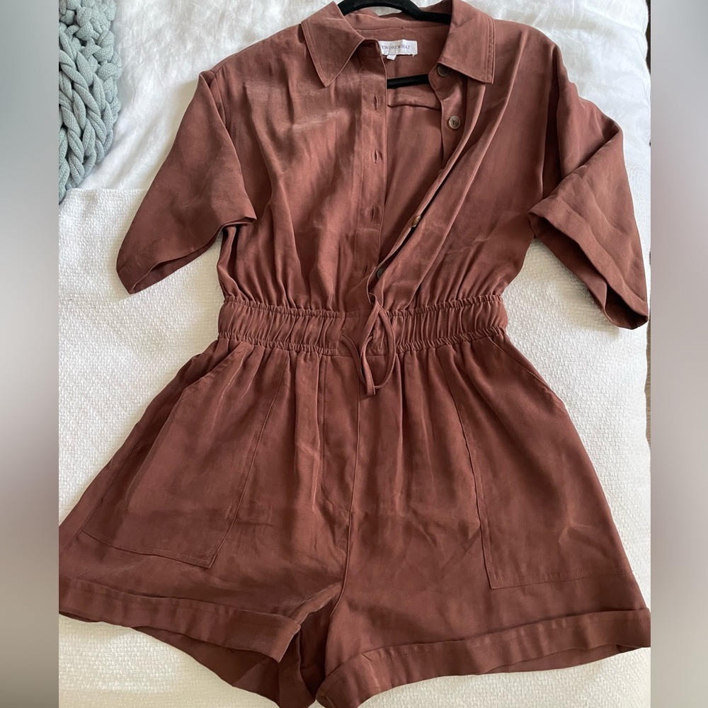 WeWoreWhat romper brown size XS